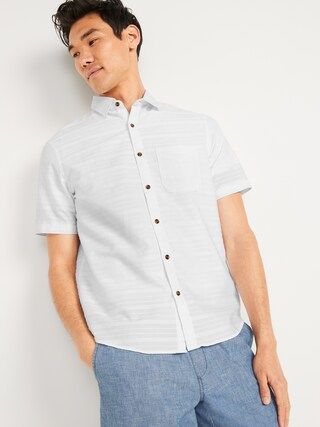 Textured Cotton-Dobby Everyday Short-Sleeve Shirt for Men | Old Navy (US)