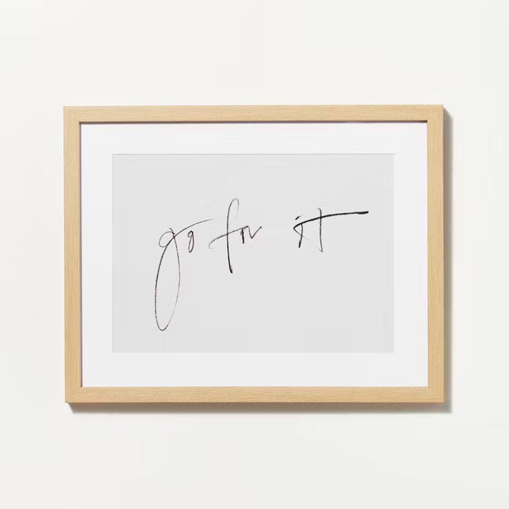 14" x 11" Go For It Framed Wall Art Cream - Threshold™ designed with Studio McGee | Target