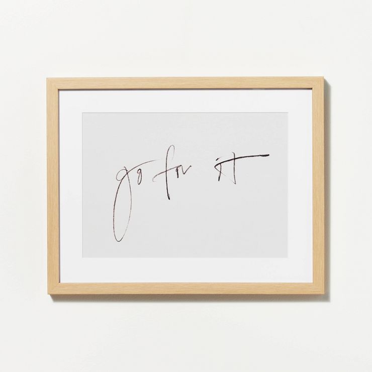 14" x 11" Go For It Framed Wall Art Cream - Threshold™ designed with Studio McGee | Target