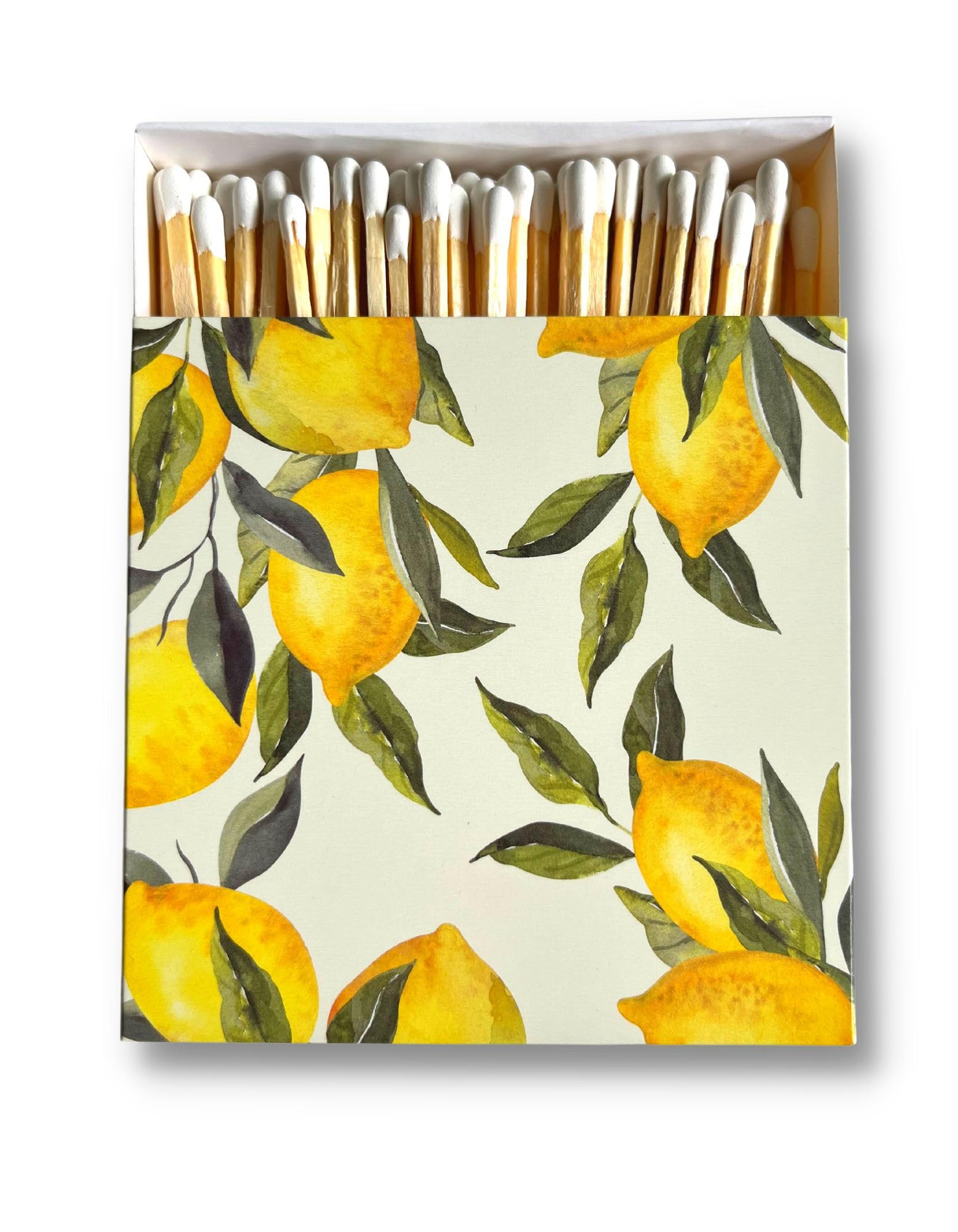 Curator Home Luxury Gift Long Safety Matches I Stylish Lemons Design Square Matchbox | Amazon (US)