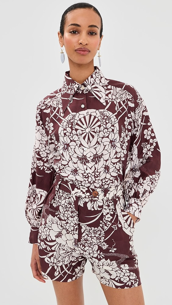 Alix of Bohemia Emery Auburn Spoke Silk Shirt | Shopbop | Shopbop