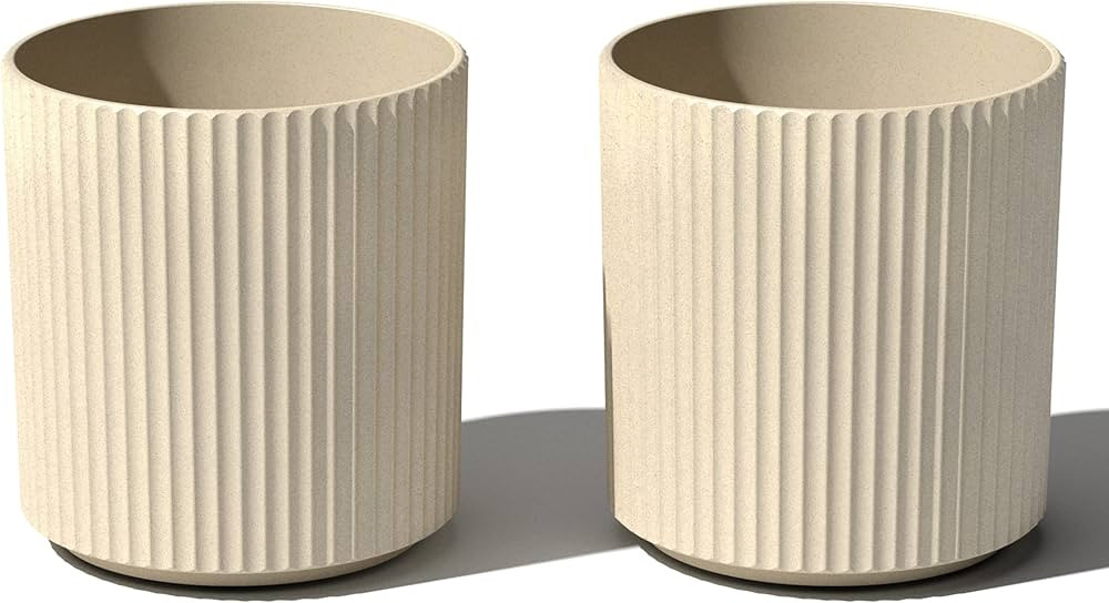 Veradek Round Demi Planter Pots for Indoor/Outdoor Garden Use | Made from Plastic - Concrete Mix ... | Amazon (US)