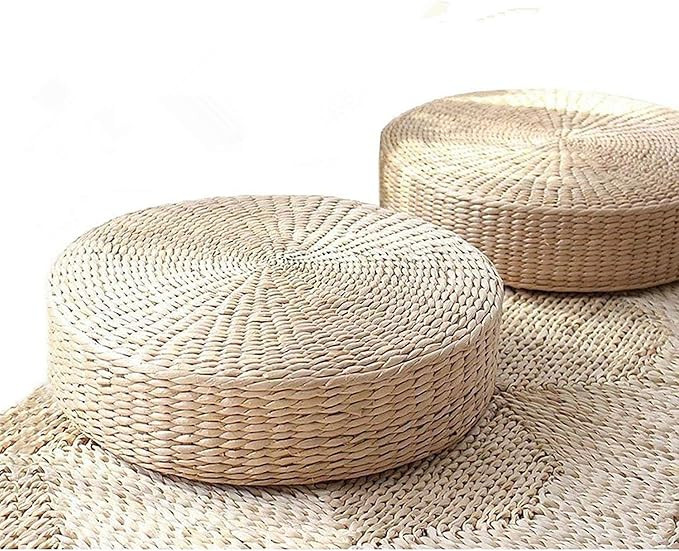 DUOSHIDA Tatami Floor Pillow Sitting Cushion,Round Padded Room Floor Straw Mat for Outdoor Seat(2... | Amazon (US)