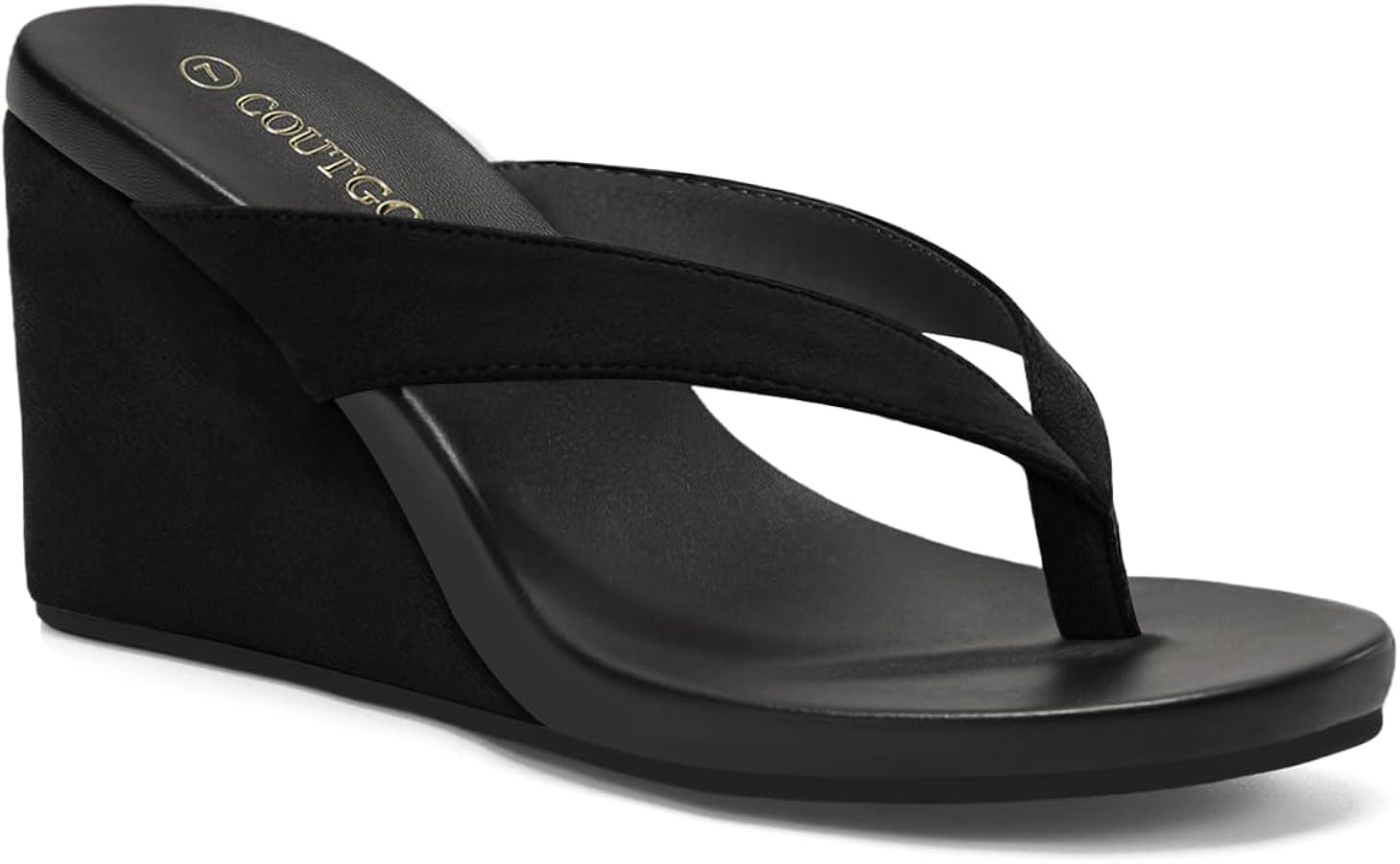 Coutgo Womens Wedge Heels Sandals Platform Flip Flops Slides Slip On Summer Beach Shoes | Amazon (US)