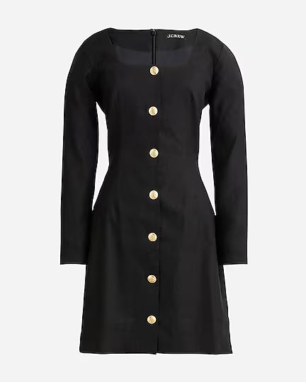 Long-sleeve button-front mini dress | J.Crew US