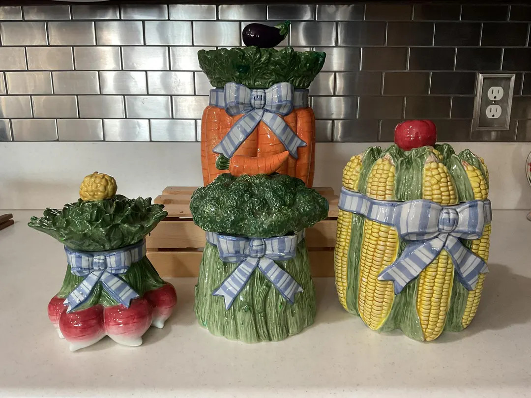 Vintage Fitz and Floyd Bouquet Of Vegetable Canisters | Etsy (Global)