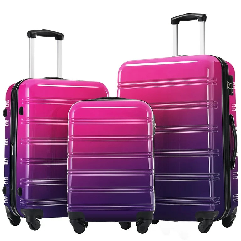 MODERNLUXE 3PCS ABS Hardside Luggage Set,Gradient Color Expandable Suitcase with Spinner Wheels a... | Walmart (US)