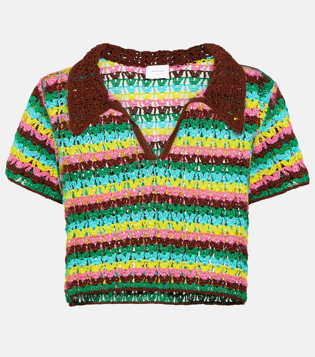 Striped crochet cotton polo shirt | Mytheresa (US/CA)