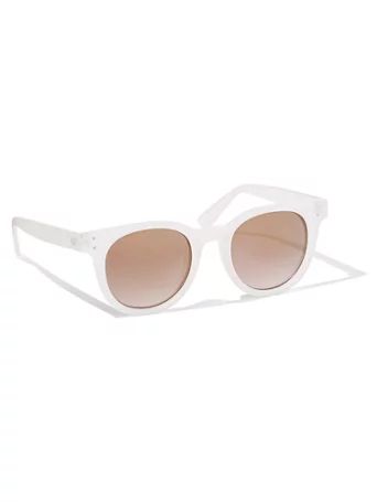 White Round Sunglasses - New York & Company | New York & Company