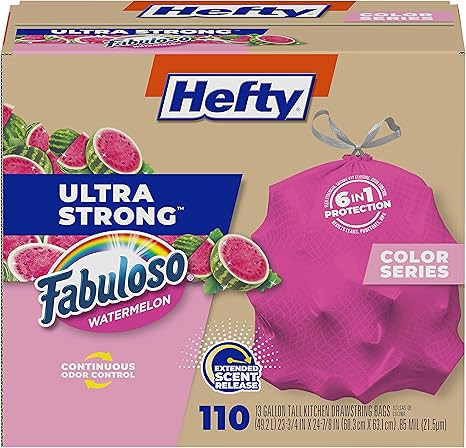Hefty Ultra Strong 13 Gallon Trash Bags, Tall Kitchen Trash Bags 13 Gallon Size, Resist Leaks, Pu... | Amazon (US)
