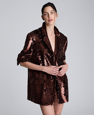 Women's Sequined Boyfriend Blazer | Macy's