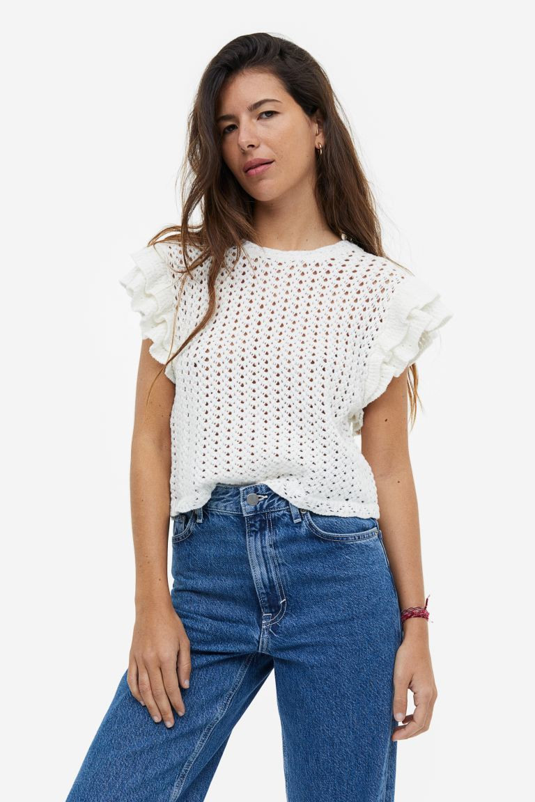 Pointelle-knit Top | H&M (US + CA)