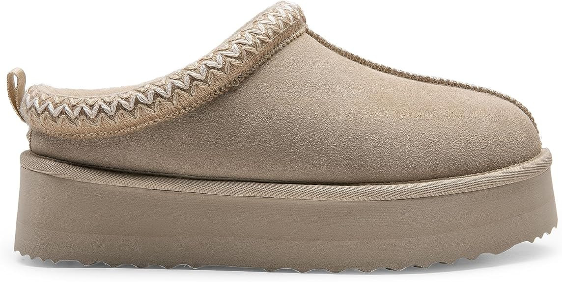 DREAM PAIRS Women's Slippers for Women Genuine Suede Platform Cozy FuzzyEasy Women's Platform Sli... | Amazon (US)