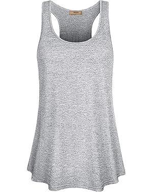 Miusey Womens Sleeveless Loose Fit Yoga Workout Racerback Tank Top | Amazon (US)