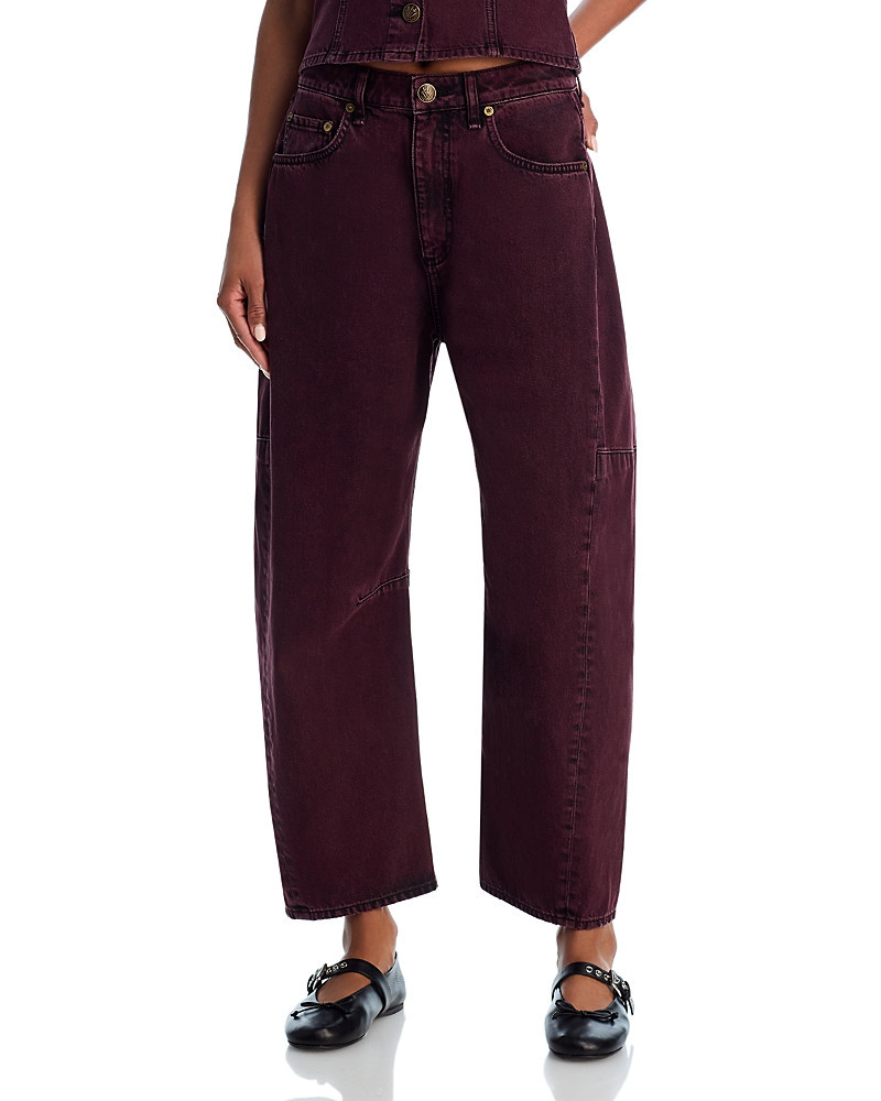 rag & bone Charlie High Rise Ankle Barrel Leg Jeans in Burnt Burgundy | Bloomingdale's (US)
