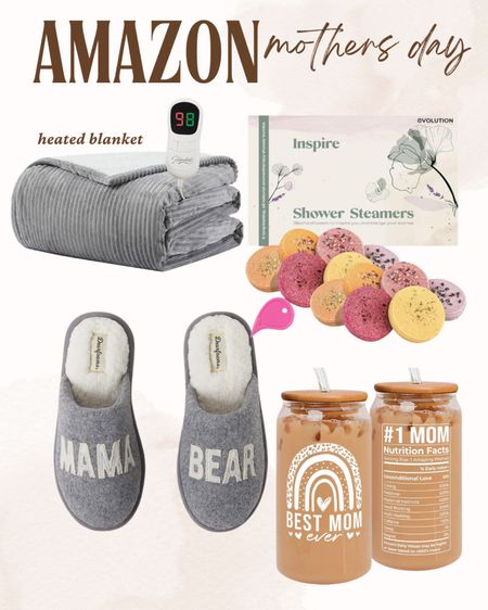 Mother’s Day gift ideas from Amazon. Heated blanket. Shower steamers. Iced coffee cups. Mama bear slippers  

#LTKbeauty #LTKhome #LTKfindsunder50