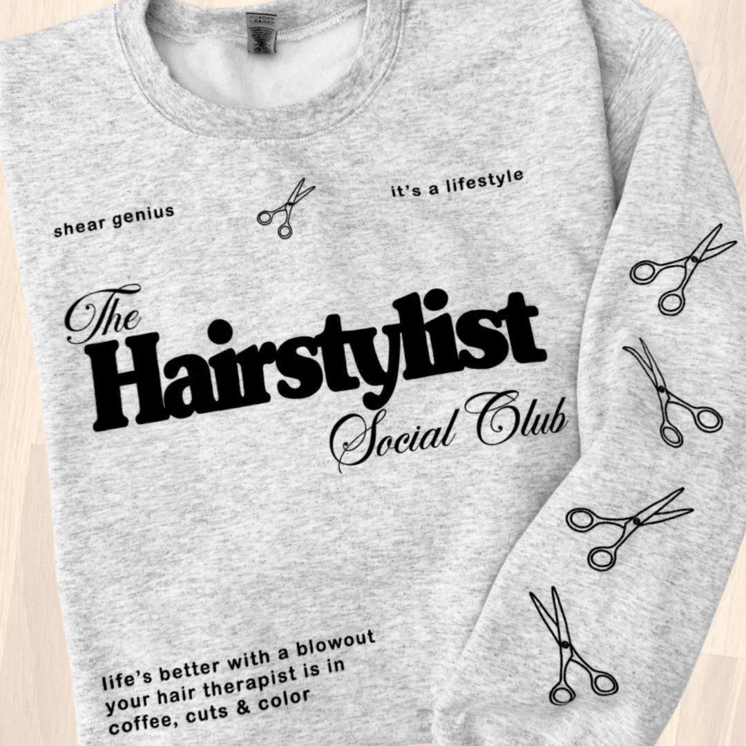 ‘Hairstylist Social Club' Crewneck Sweatshirt | United Monograms