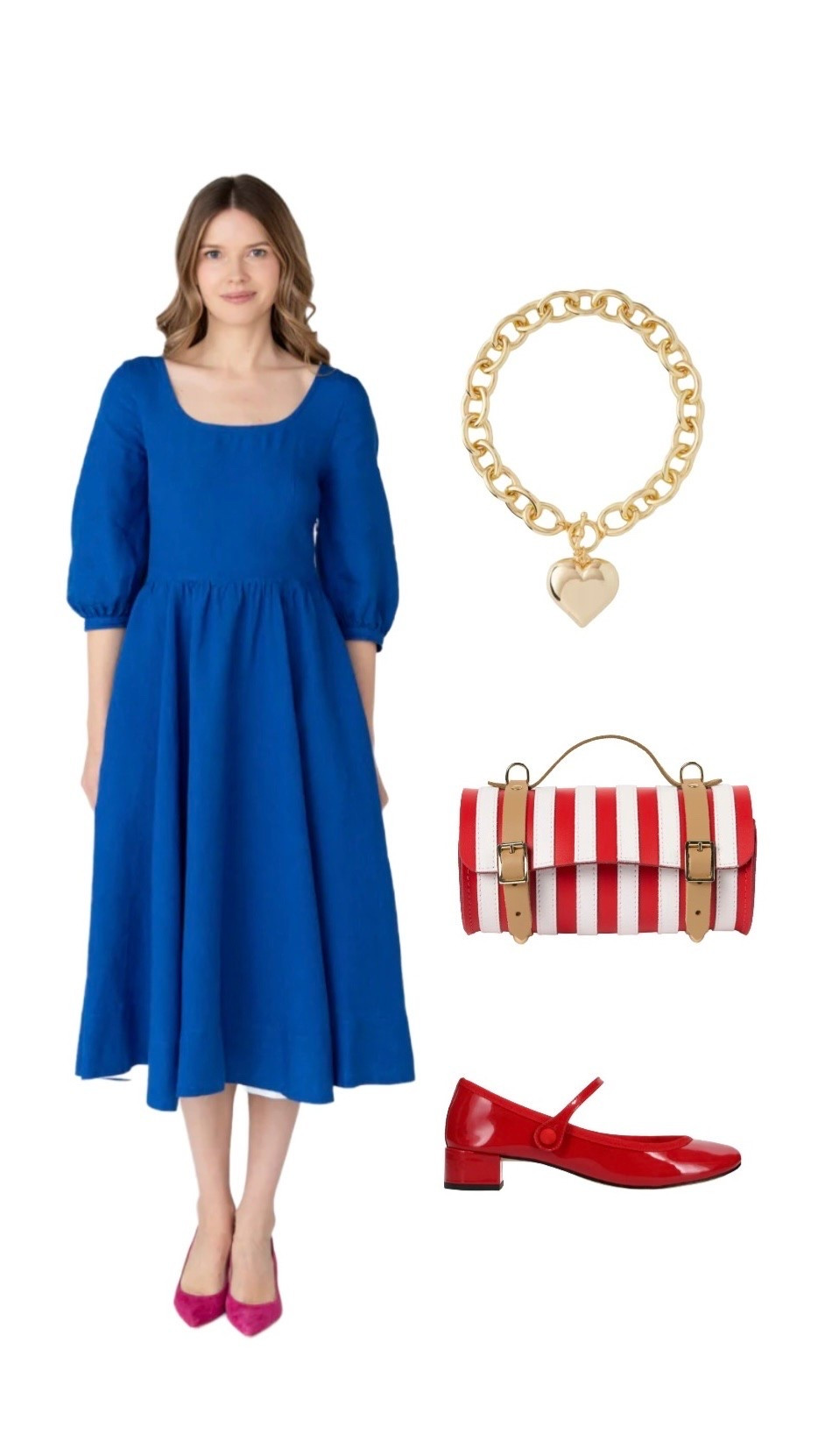 How to style this beautiful but simple linen dress by Son de Flor 

Heart Necklace - Kenneth Jay Lane at Liberty London

Red Stripe Bag - NEW arrival at Cambridge Satchel Co

Red Patent Mary Janes- Repetto at Farfetch

#LTKuk #LTKeurope #LTKluxury #LTKdresses #LTKsummer #LTKstyletip #LTKsale