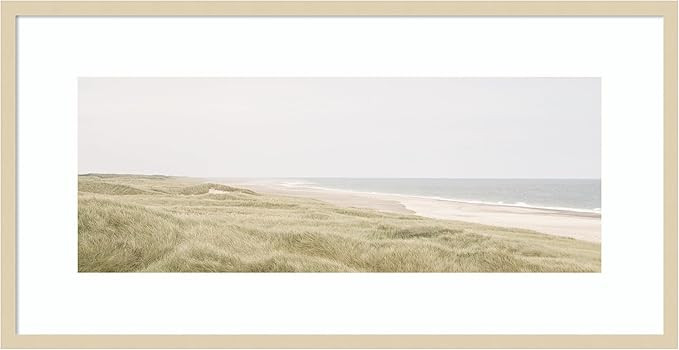 Kate and Laurel Framed Wall Art Print Peaceful and Serene Coastal Landscape by The Creative Bunch... | Amazon (US)