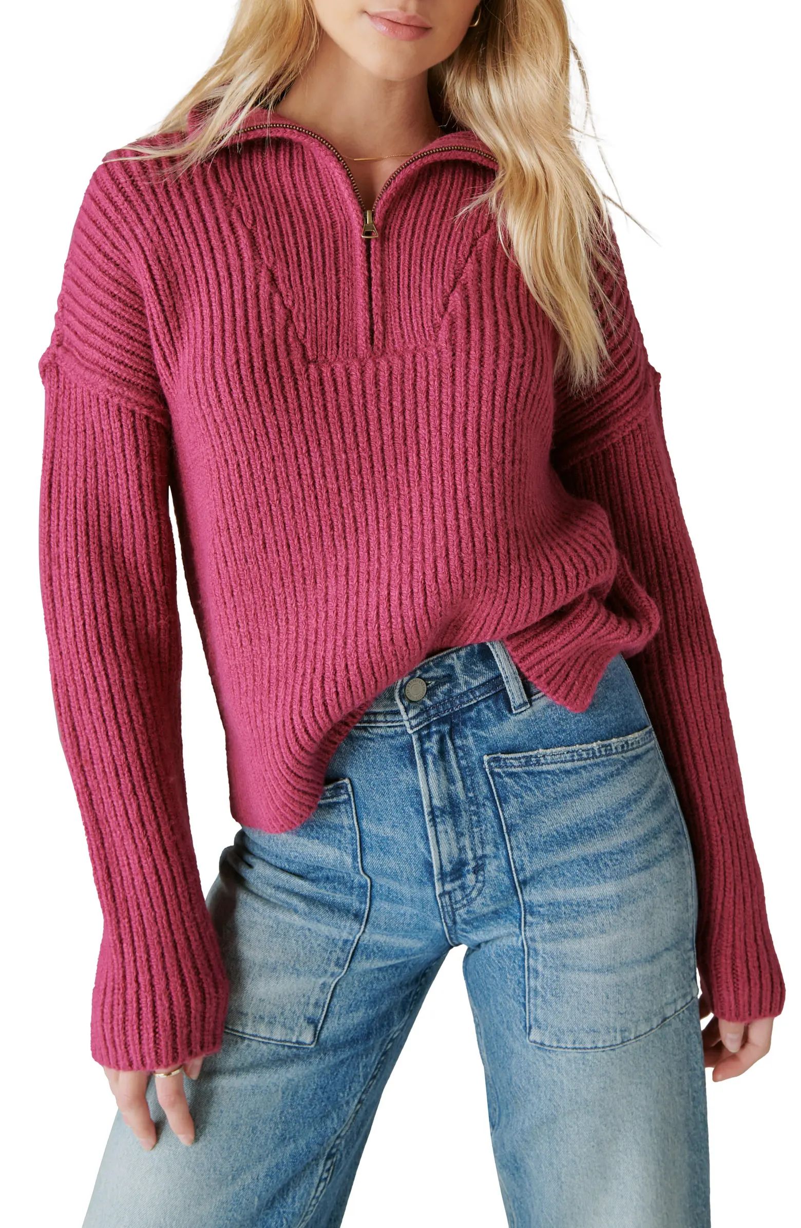 Lucky Brand Rib Half Zip Sweater | Nordstrom | Nordstrom