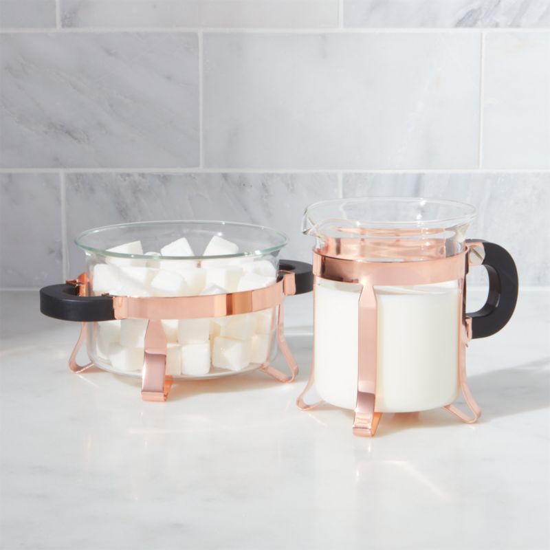 Bodum Copper Cream and Sugar Set + Reviews | Crate and Barrel | Crate & Barrel