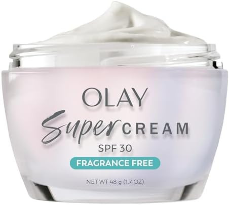 Olay Super Cream with Sunscreen SPF 30, Fragrance Free Lightweight Face Moisturizer with Sun Prot... | Amazon (US)