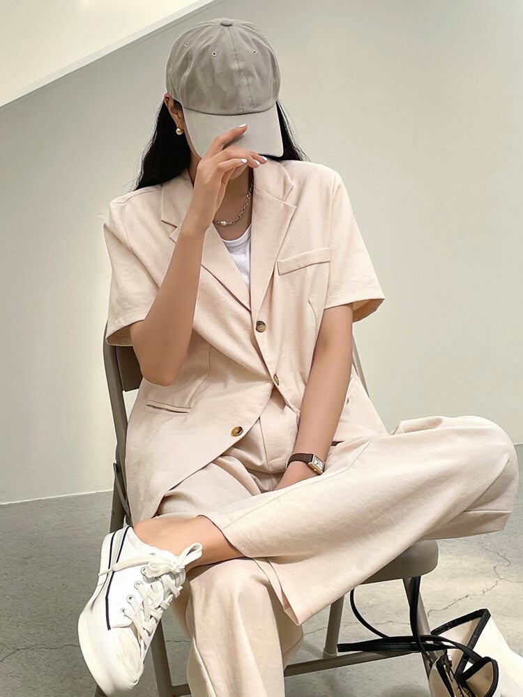 Neu
     
      Dazy-Less Blazer mit Revers, & Maßgeschneiderte Hose | SHEIN