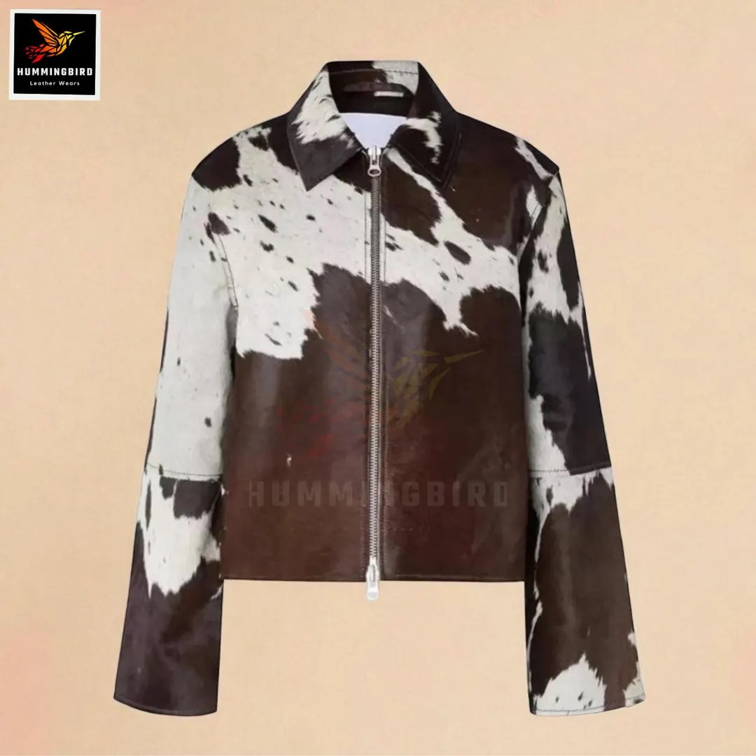 Genuine Cowhide Leather Jacket - Women's Hair-on Pony Skin Coat - Etsy | Etsy (US)