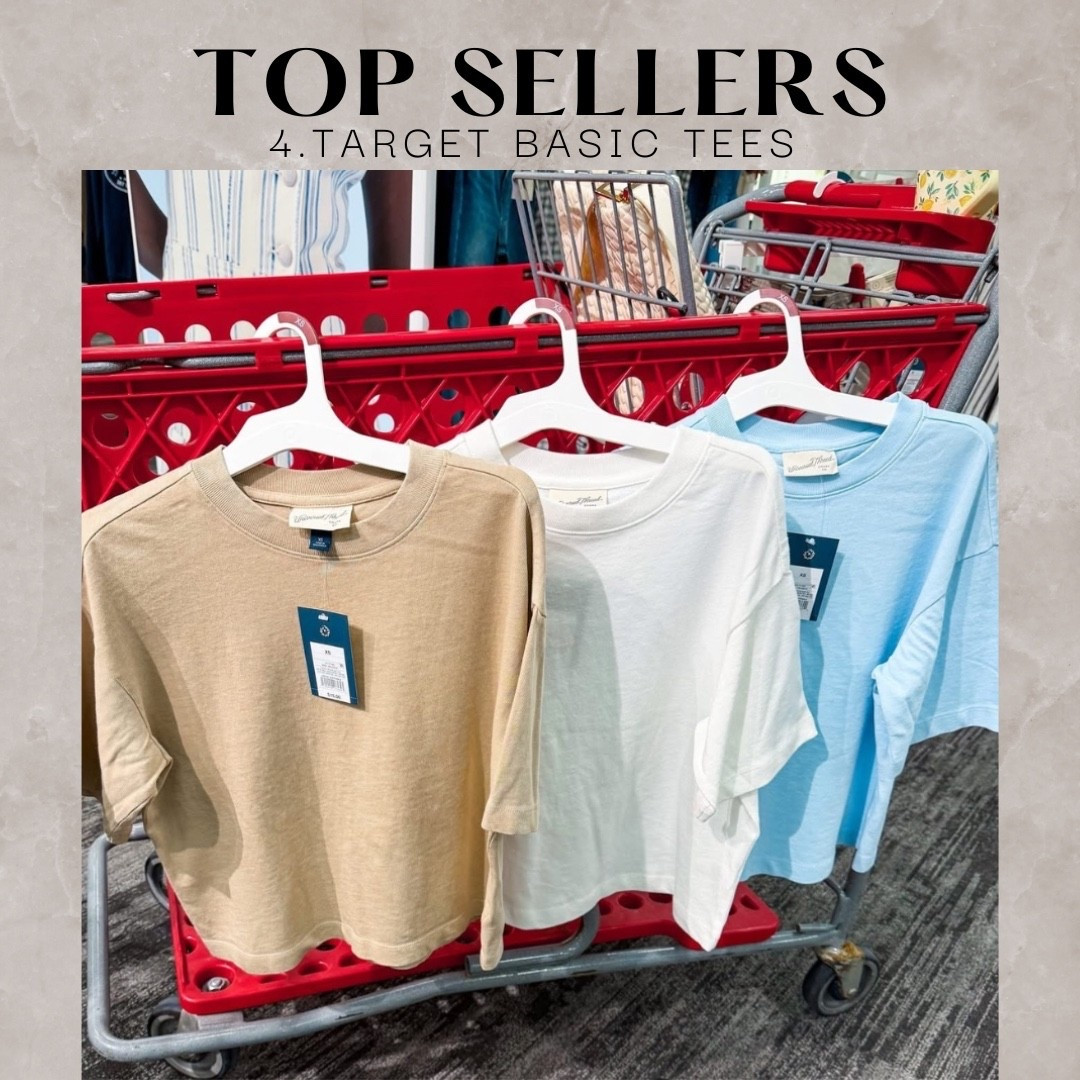 Weekly best sellers 
Target basic tees 

#LTKootd #LTKmomlife #LTKgrwm