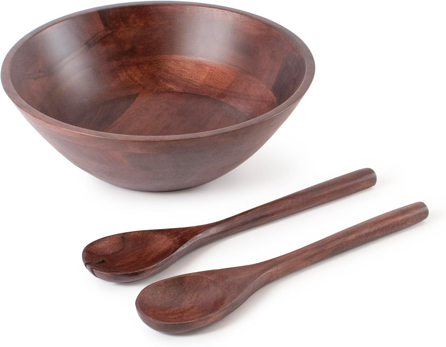 Luxe Designs Wooden Salad Bowl Set - Food Safe & Sustainable Decorative Bowl - Wood Bowl for Frui... | Amazon (US)