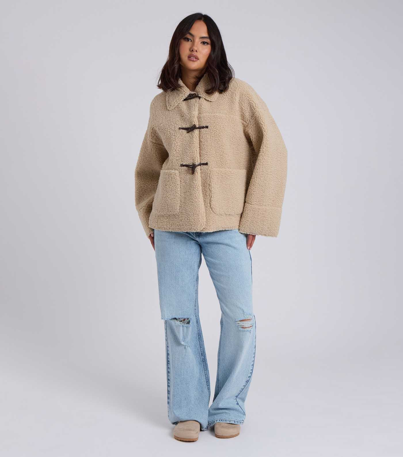 Urban Bliss Camel Borg Duffle Coat | New Look | New Look (UK)