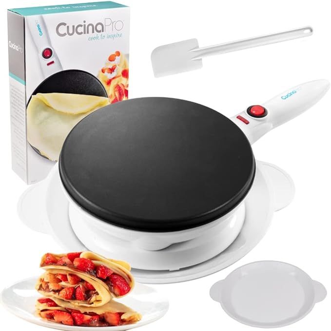 CucinaPro Cordless Crepe Maker- FREE Recipe Guide, NonStick Dipping Plate plus Electric Base & Ba... | Amazon (US)