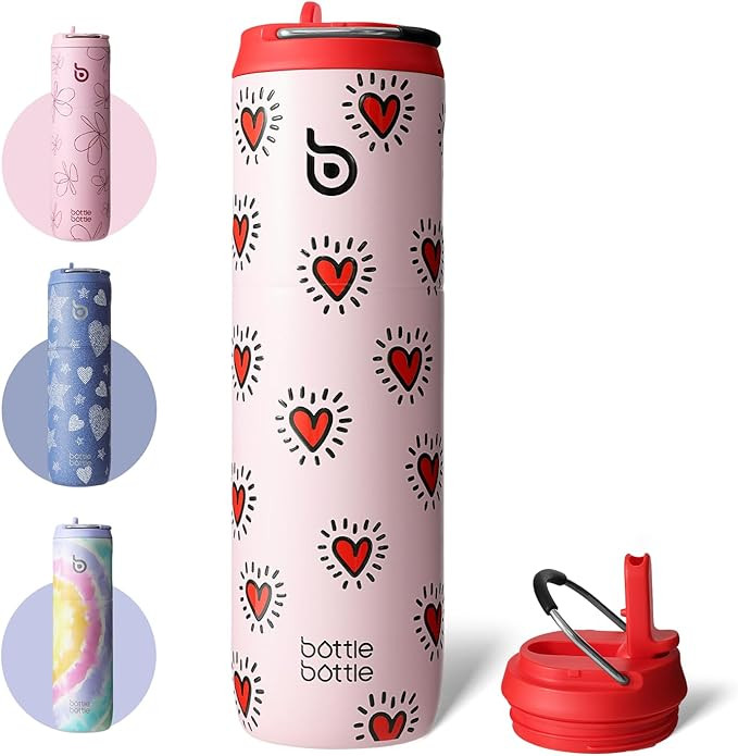 BOTTLE BOTTLE Insulated Water Bottle 24oz with Straw Lid and Handle for Sports Travel Gym Stainle... | Amazon (US)