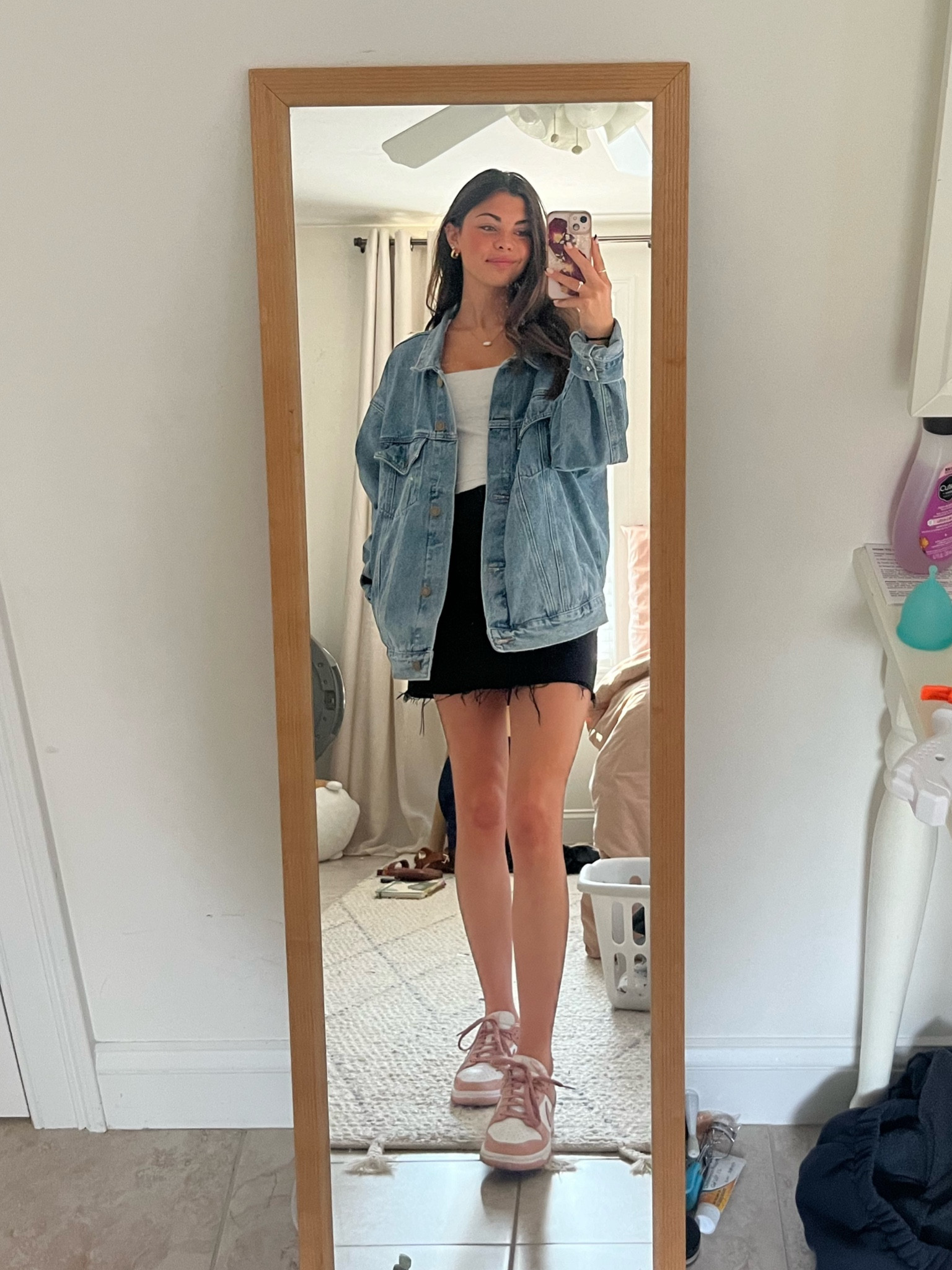 Jacket: small 
shirt: xs 
