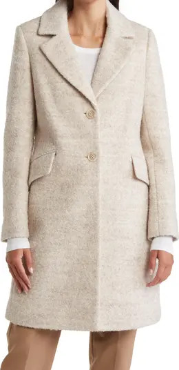 Reefer Notch Collar Wool Blend Coat | Nordstrom Rack
