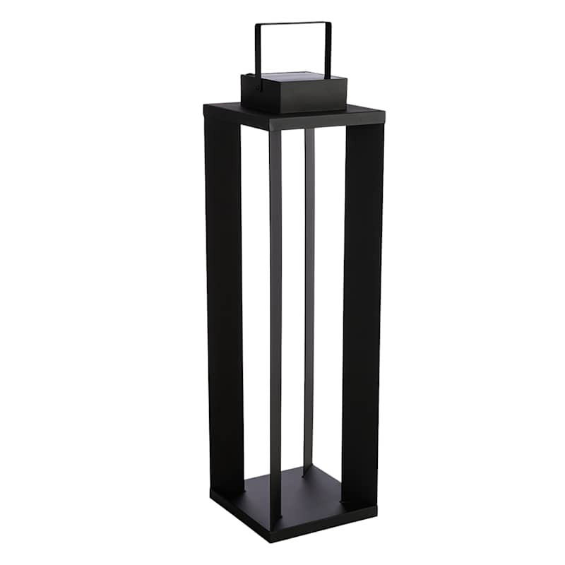 Black Modern Outdoor Lantern, 30" | At Home