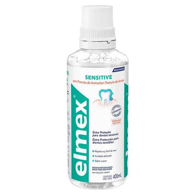 Enxaguante Antisséptico Bucal Elmex Sensitive Dentes Sensíveis com 400ml em promoção | Droga ... | DrogaRaia (BR)