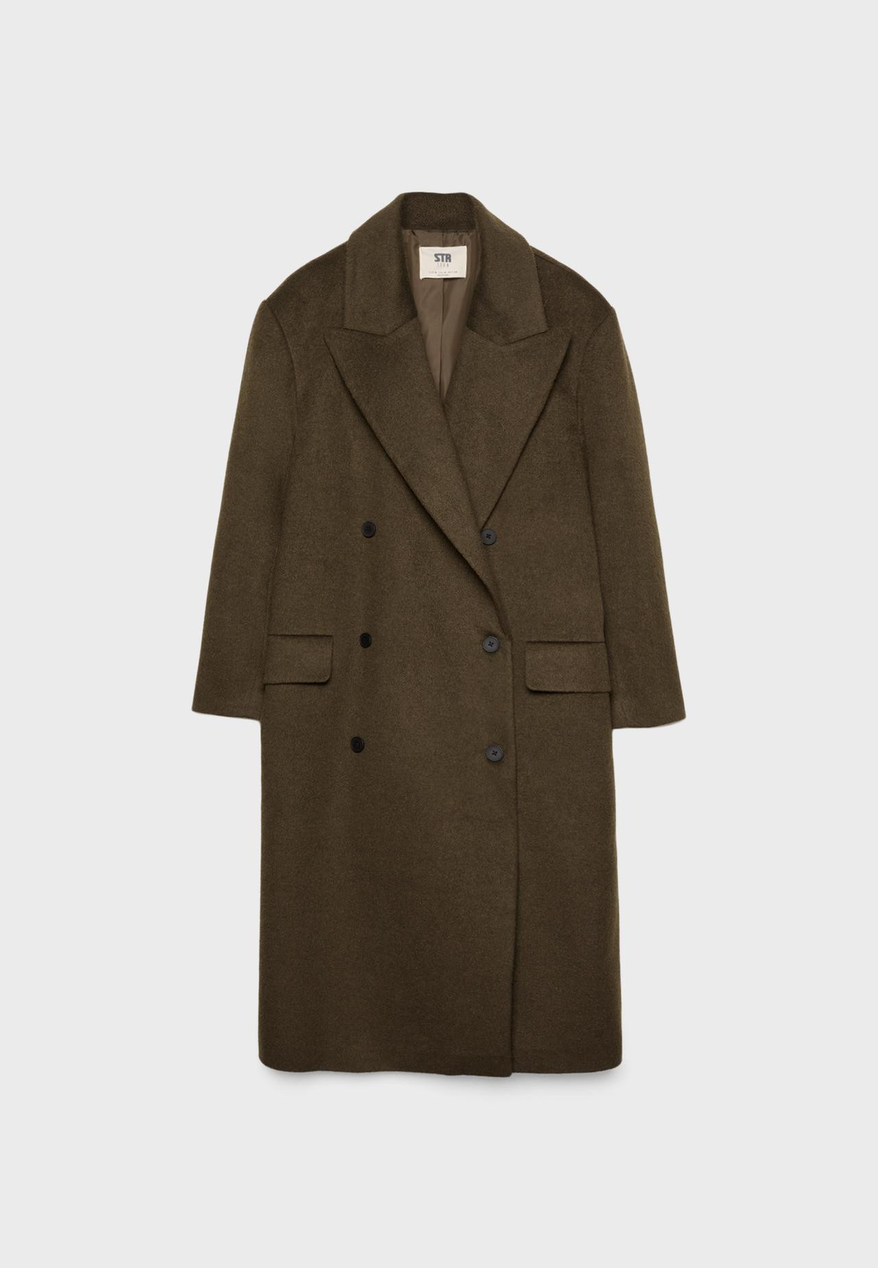 Oversize coat with buttons - Women's See all | Stradivarius United Kingdom | Stradivarius (UK)