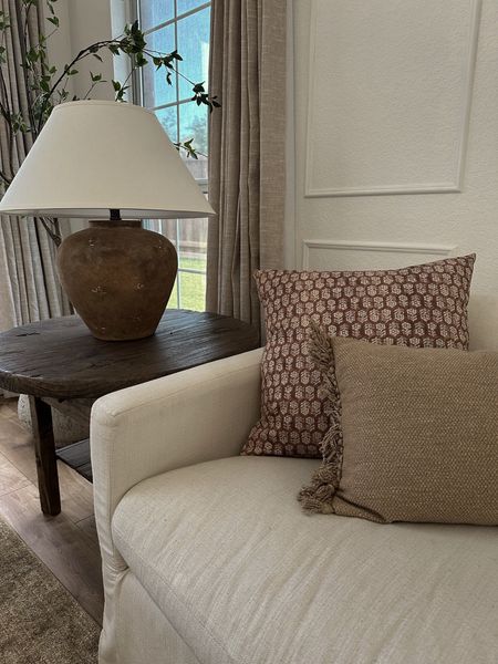pillow layering | pillow styling | living room inspo

neutral living room inspo, lamp, side table, etsy finds, amazon finds, amazon pillow, amazon home finds, pinch pleat curtains, amazon faux tree, rug, home finds, affordable hooks finds, mcgee& co, amber interiors 

#LTKStyleTip #LTKHome