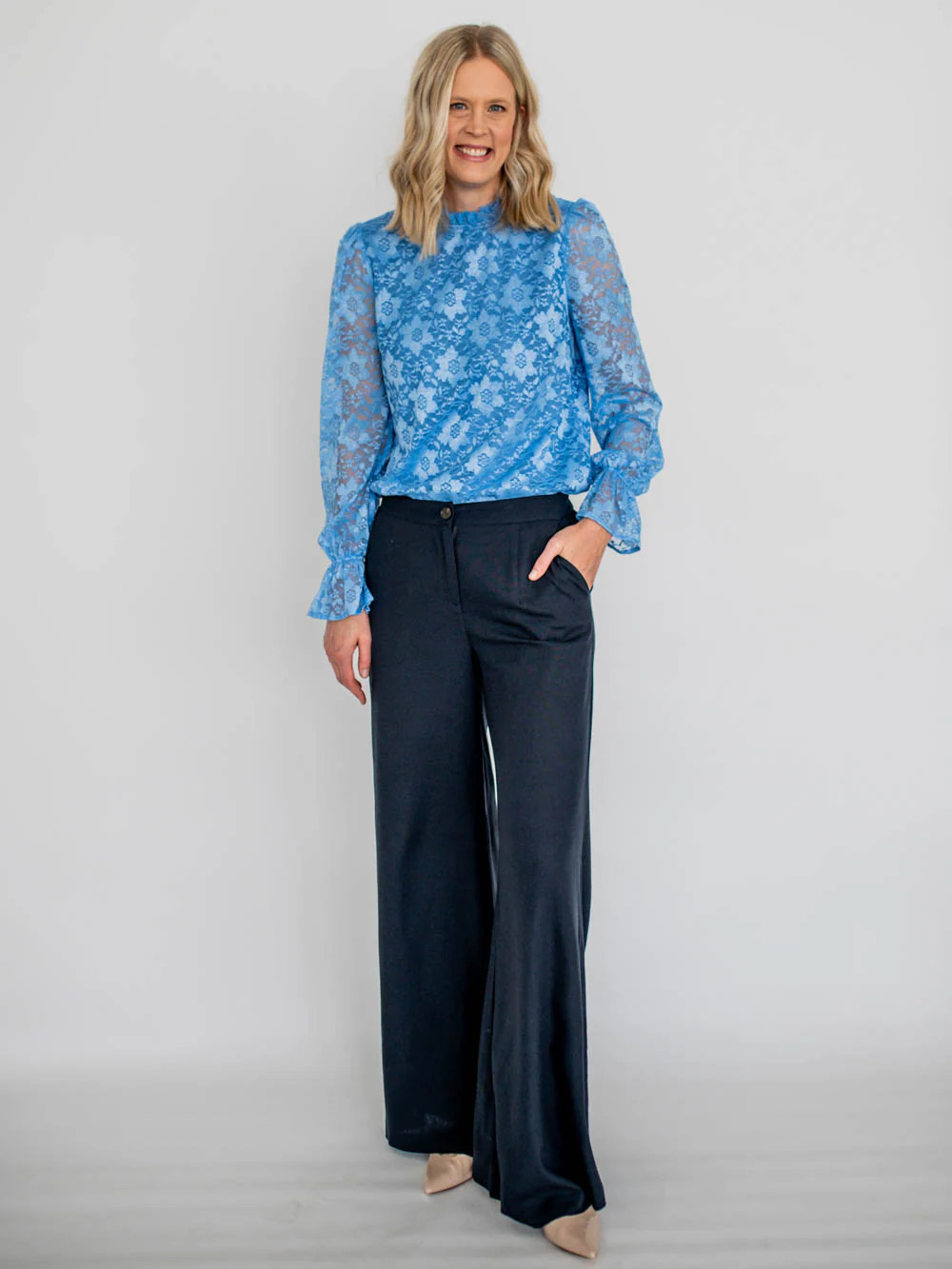Sailor Navy Wide Leg Pant for Tall Women in Navy | Amalli Talli | Amalli Talli