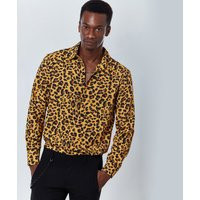 Leopard Long Sleeve Shirt - Silky Fabric, Breathable, Stylish Shirt, For Men, Elegant Christmas, Leopard Pattern | Etsy (US)