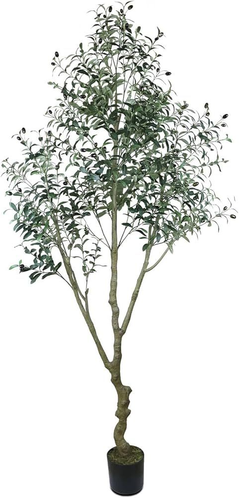 Artificial Olive Tree 7FT (84'') Fake Olive Silk Plant for Home Office Decor Indoor with Green Le... | Amazon (US)