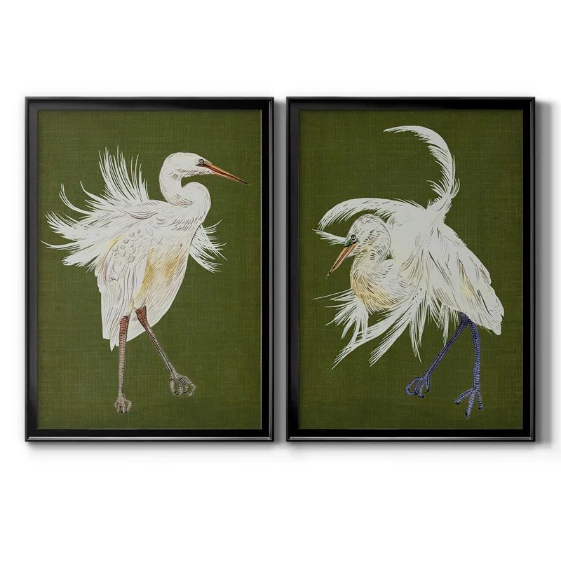 Heron Plumage I - 2 Piece Picture Frame Painting Set on Canvas | Wayfair North America