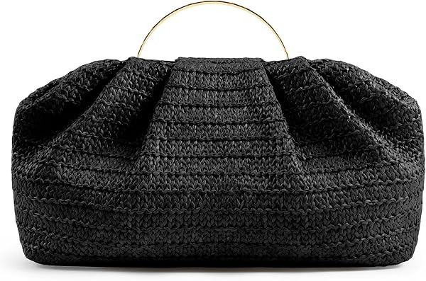 Straw Clutch Purses for Women Summer Beach Bag Woven Crossbody Bag Handbag Vacation Wicker Purse | Amazon (US)