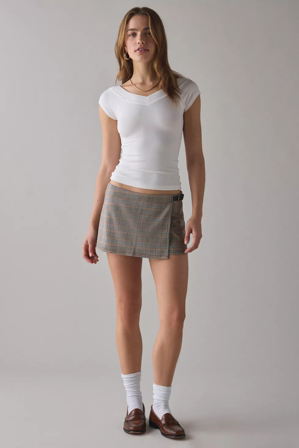 UO Buckle Up Wrap Front Micro Mini Skort | Urban Outfitters (US and RoW)