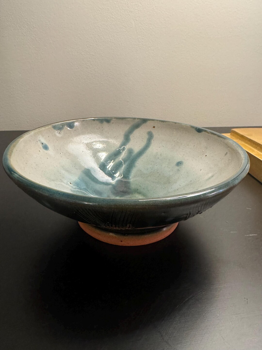 Handcrafted Pottery -drip Glazed Footed Bowl -gray, Blue and Green - Etsy | Etsy (US)