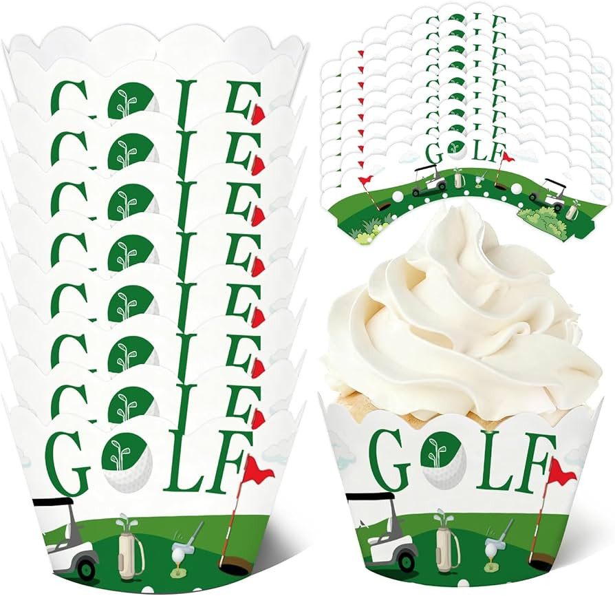 36Pcs Golf Baby Shower Decorations,Cupcake Wrappers,Golf Theme Birthday Cupcake Liners,Gender Rev... | Amazon (US)