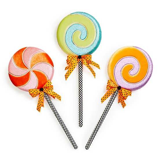 Trick or Treat Plush Medium Lollipops, Set of 3 | MacKenzie-Childs