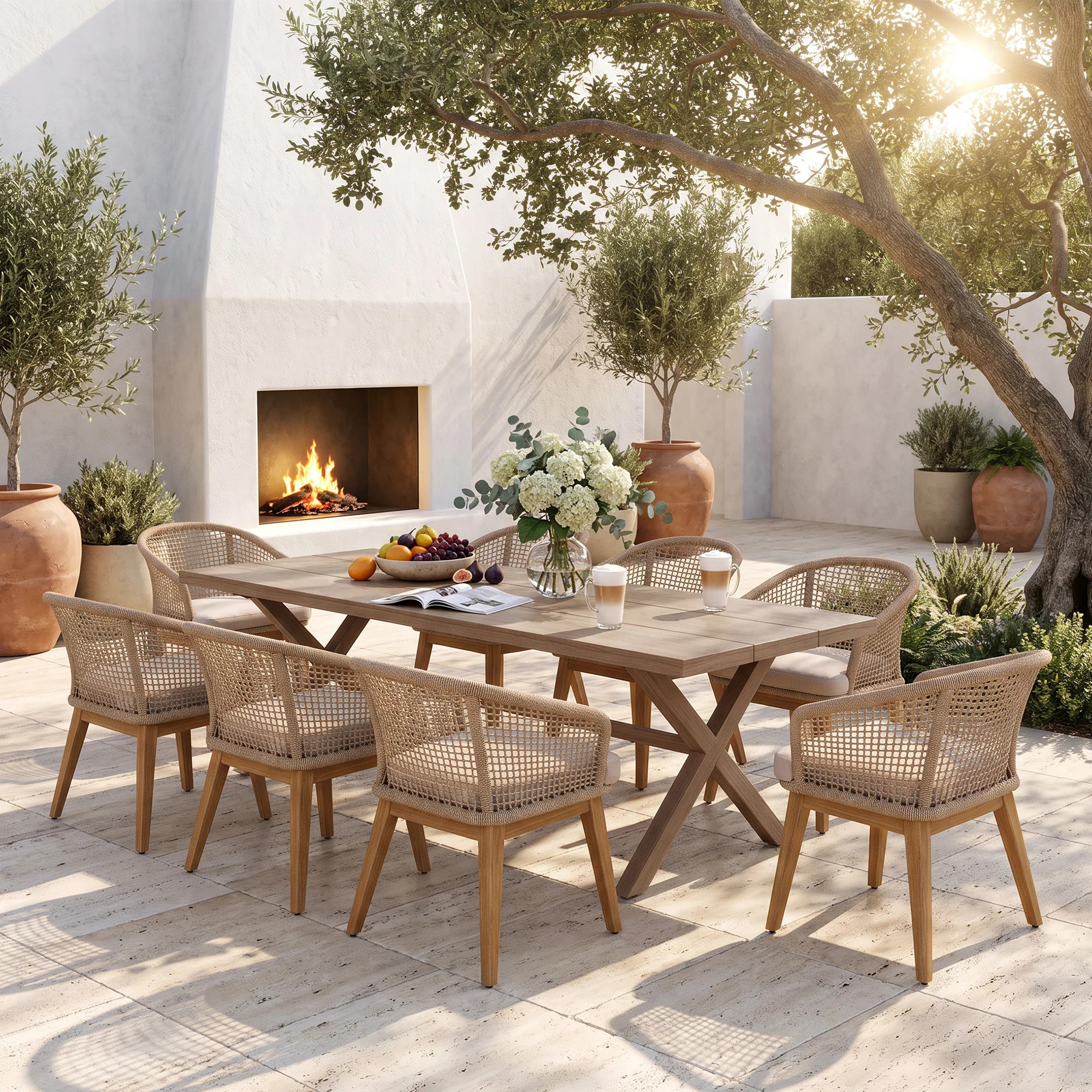 Outdoor 8-person Dining Set With Cushions | Wayfair North America