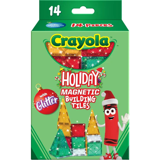 CreateOn Magnetic Building Tiles | Crayola Holiday Glitter 14-Piece Starter Set | Maisonette | Maisonette